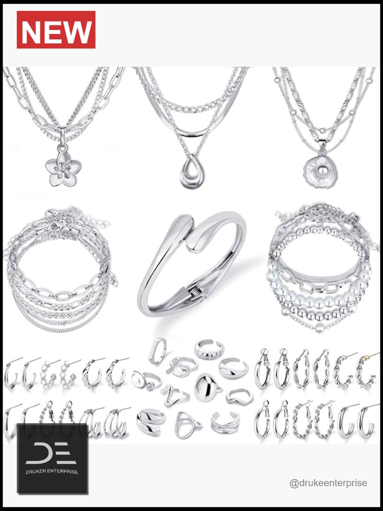 14k Gold Plated Jewelry Set With Necklaces Bracelets Earrings Rings